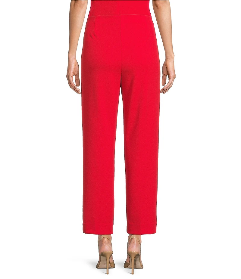 Anne Klein Pull On Hollywood Waist Straight Ankle Heavy Cool Crepe Pants