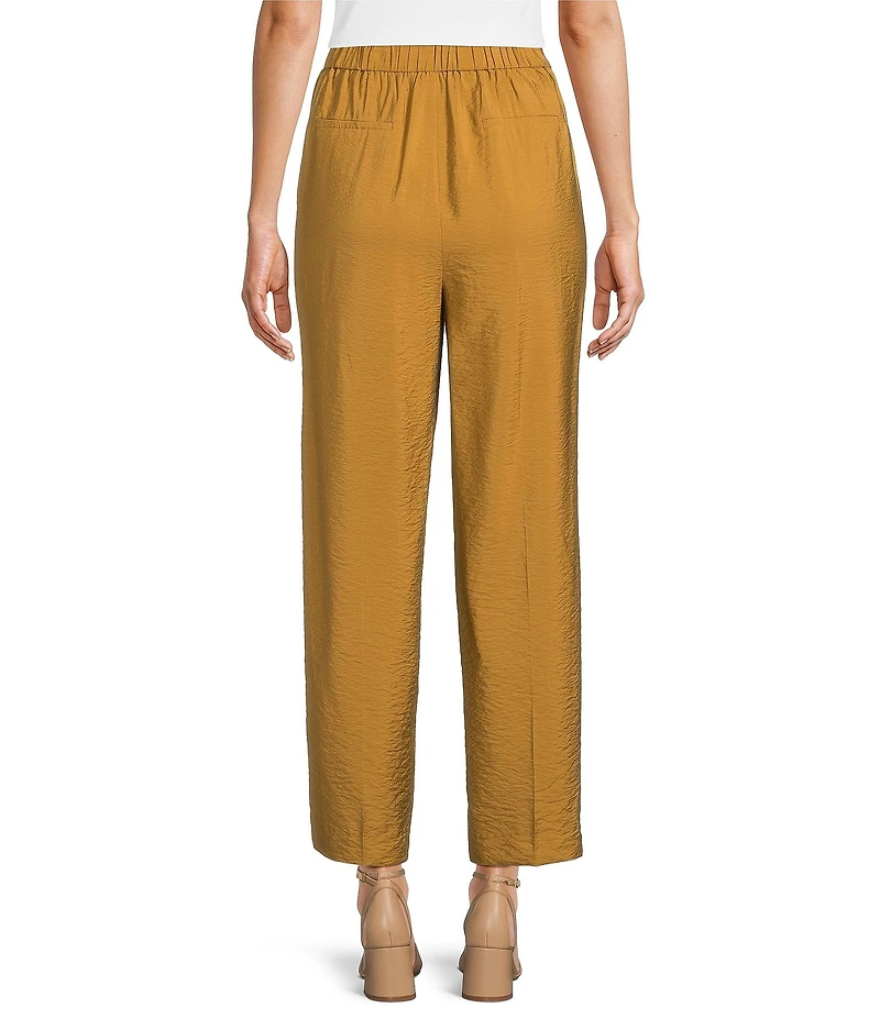 Anne Klein Pull-On Pleat Front Wide Leg Ankle Pants