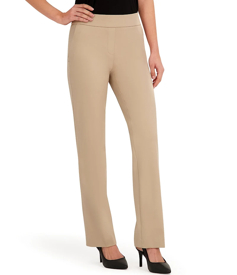 Anne Klein Pull On Slash Pocket Stretch Crepe Straight Leg Pant