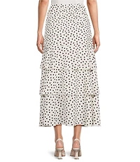 Anne Klein Pull On Tier Dotted A-Line Maxi Skirt