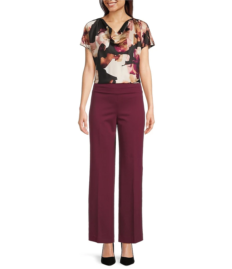 Anne Klein Pull On Wide Leg Compression Pants