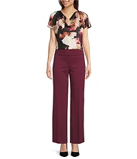Anne Klein Pull On Wide Leg Compression Pants
