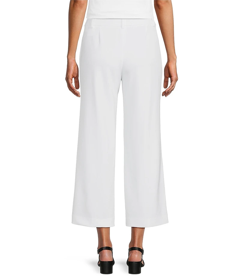 Anne Klein Pull On Wide Leg Crop Heavy Cool Crepe Pants
