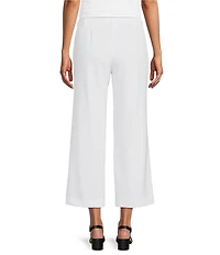 Anne Klein Pull On Wide Leg Crop Heavy Cool Crepe Pants