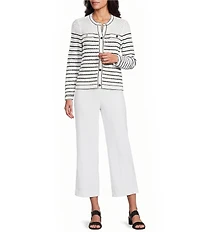 Anne Klein Pull On Wide Leg Crop Heavy Cool Crepe Pants