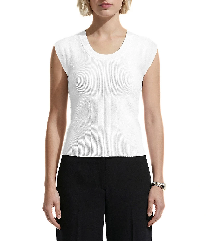 Anne Klein Ribbed Scoop Neck Tank