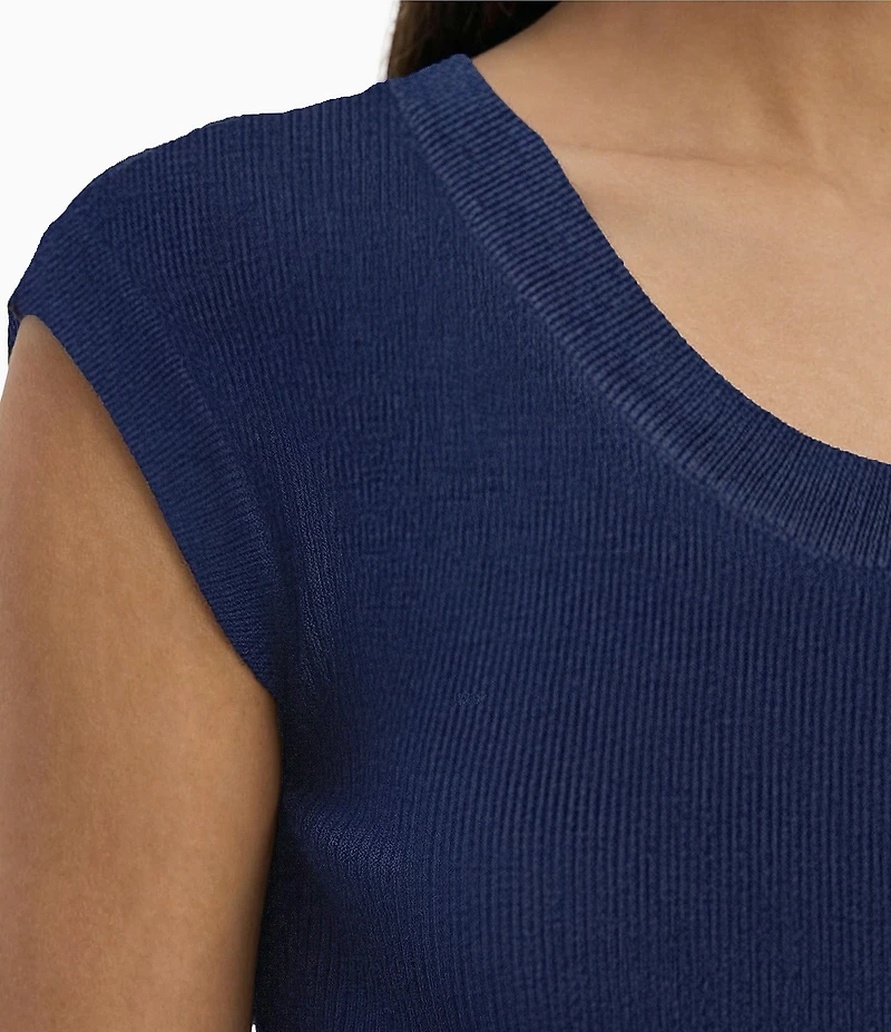 Anne Klein Ribbed Scoop Neck Tank