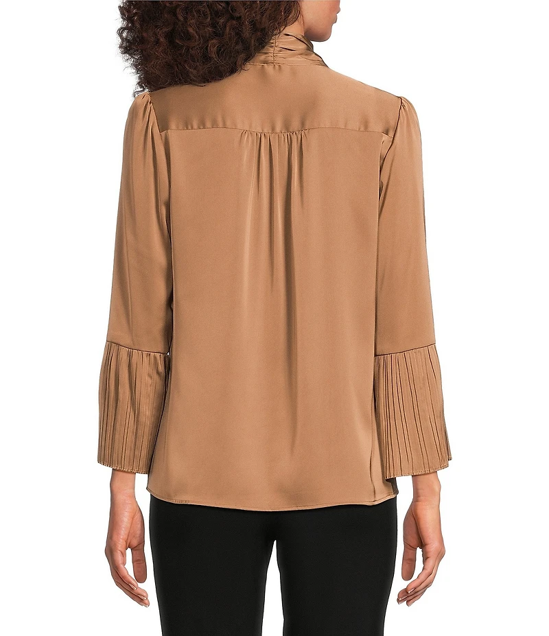 Anne Klein Satin Tie Neck Bow Blouse