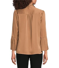 Anne Klein Satin Tie Neck Bow Blouse