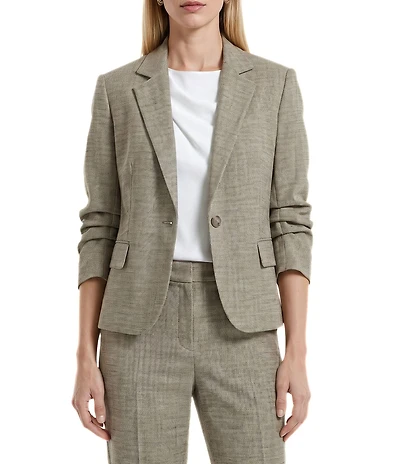 Anne Klein Scrunch Sleeve One Button Coordinating Jacket