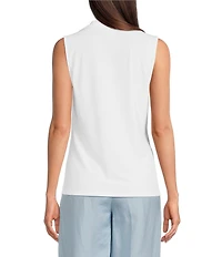 Anne Klein Shirred Surplice V-Neck Sleeveless Blouse