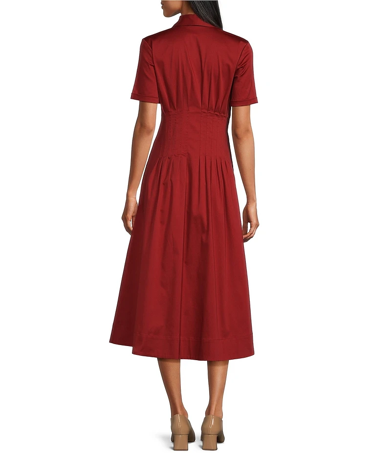 Anne Klein Short Sleeve Midi Shirt Dress