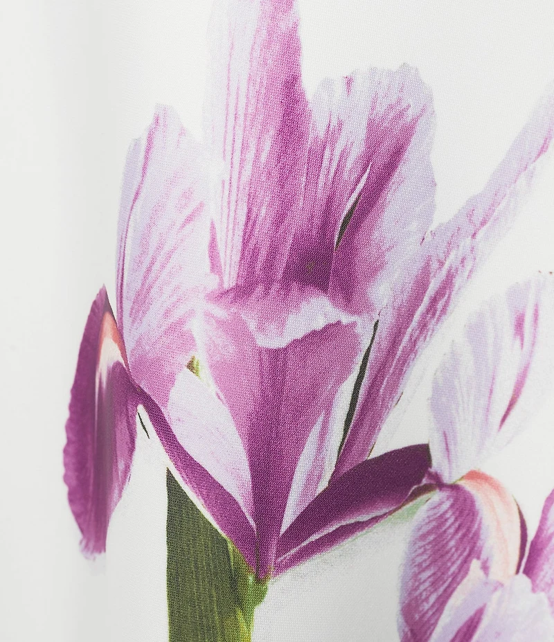 Anne Klein Sleeveless A-line Floral Scuba Crepe Midi Dress