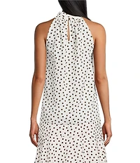 Anne Klein Sleeveless Dotted Coordinating Halter Blouse