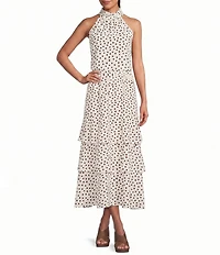Anne Klein Sleeveless Dotted Coordinating Halter Blouse