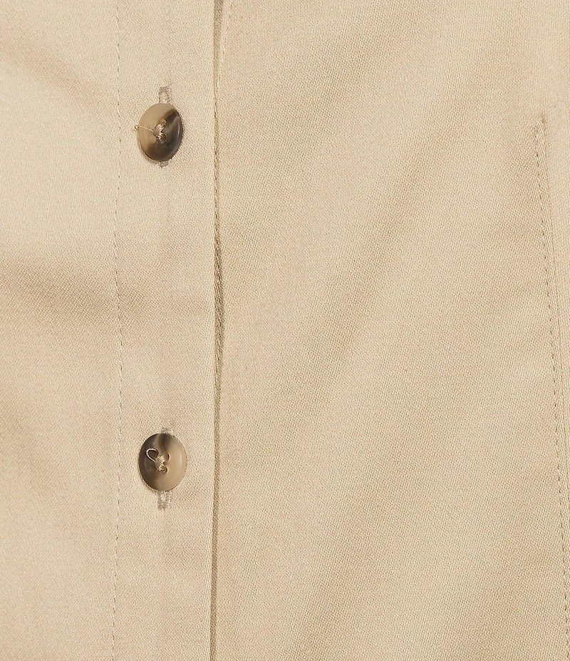 Anne Klein Sleeveless Drop Waist Belted Shirt Dress