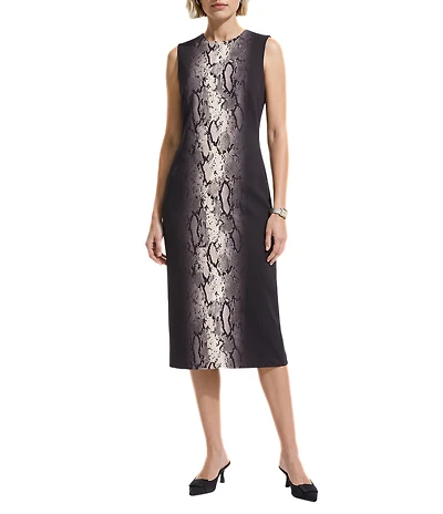 Anne Klein Sleeveless Printed Scuba Midi Dress