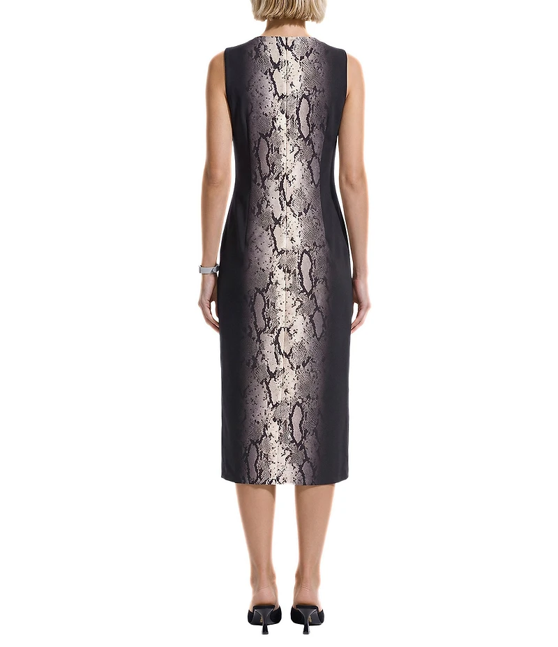 Anne Klein Sleeveless Printed Scuba Midi Dress