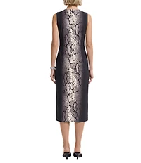 Anne Klein Sleeveless Printed Scuba Midi Dress