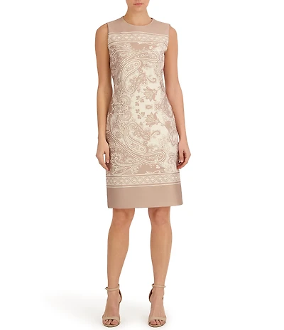 Anne Klein Sleeveless Sheath Scuba Crepe Dress