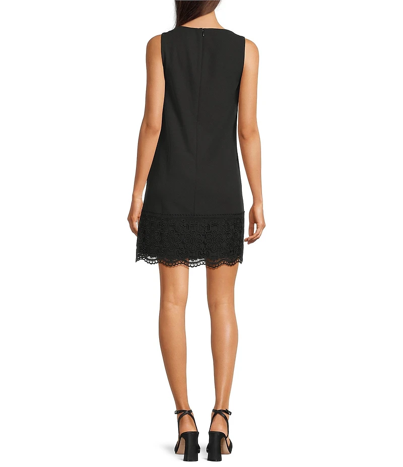 Anne Klein Sleeveless Square Neck Lace Trim Dress