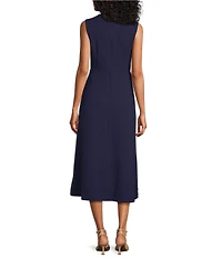 Anne Klein Sleeveless Twist Front Crepe Midi Dress