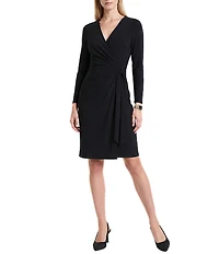 Anne Klein Solid Jersey Knit Classic Wrap Dress