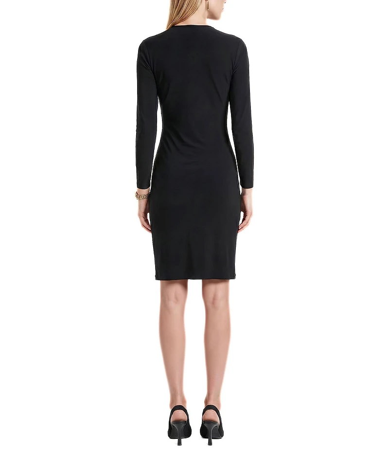 Anne Klein Solid Jersey Knit Classic Wrap Dress