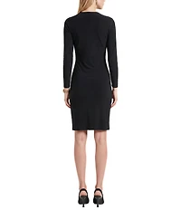 Anne Klein Solid Jersey Knit Classic Wrap Dress