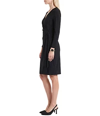 Anne Klein Solid Jersey Knit Classic Wrap Dress