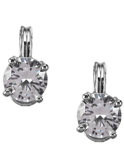 Anne Klein Sparkling Ears Cubic Zirconia Stud Clip-On Earrings