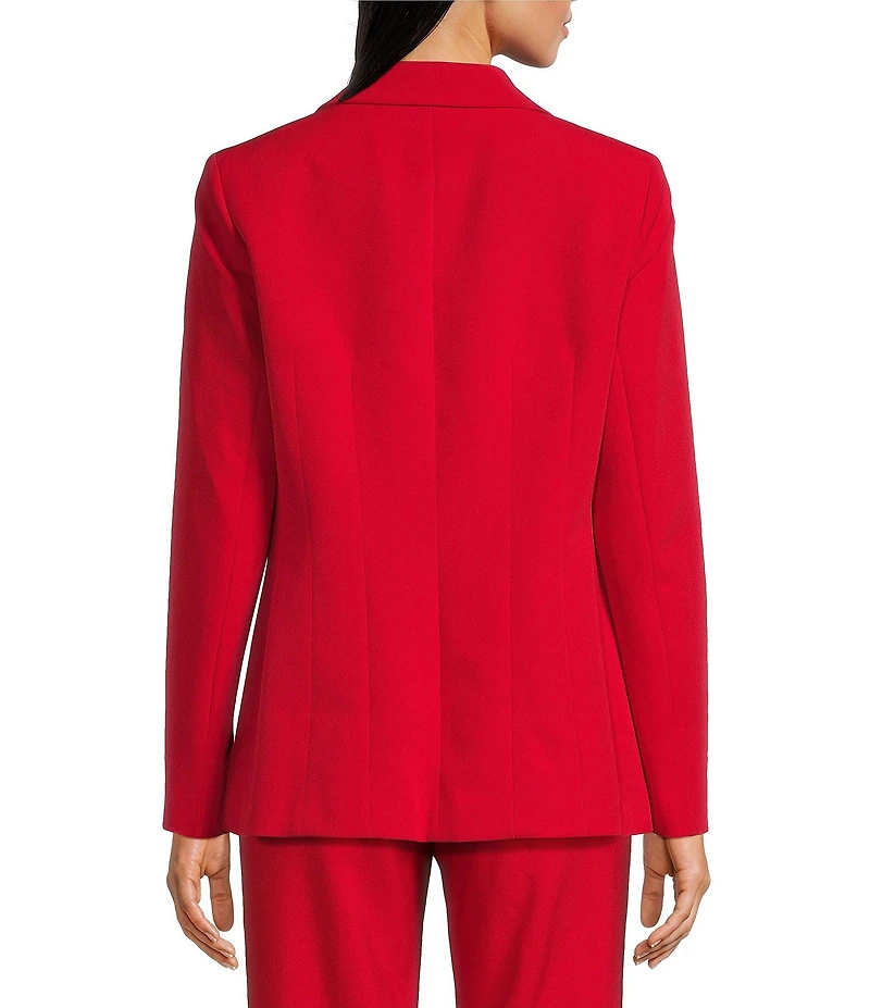 Anne Klein Coordinating Stretch Notch Lapel Long Sleeve Cinched Waist Jacket