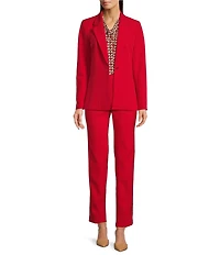 Anne Klein Coordinating Stretch Notch Lapel Long Sleeve Cinched Waist Jacket