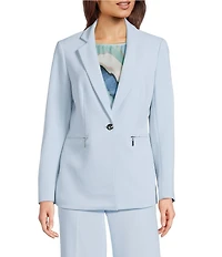 Anne Klein Stretch One Button Notch Collar Blazer Jacket