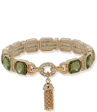 Anne Klein Tassel Crystal Stretch Bracelet