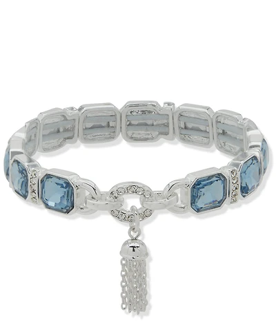 Anne Klein Tassel Crystal Stretch Bracelet