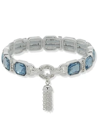 Anne Klein Tassel Crystal Stretch Bracelet