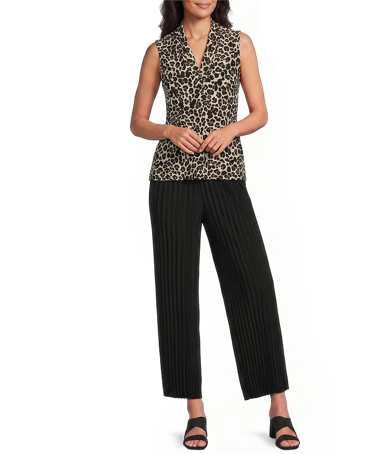 Anne Klein Triple Pleat Printed Jersey Knit Tank Top