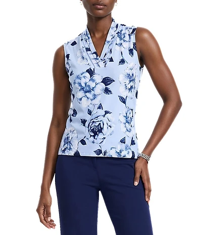 Anne Klein Triple Pleat Tank Blouse