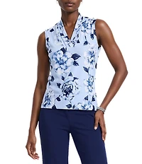 Anne Klein Triple Pleat Tank Blouse