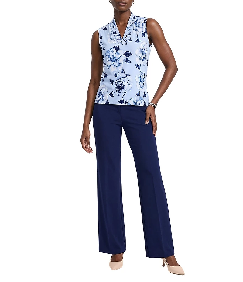 Anne Klein Triple Pleat Tank Blouse