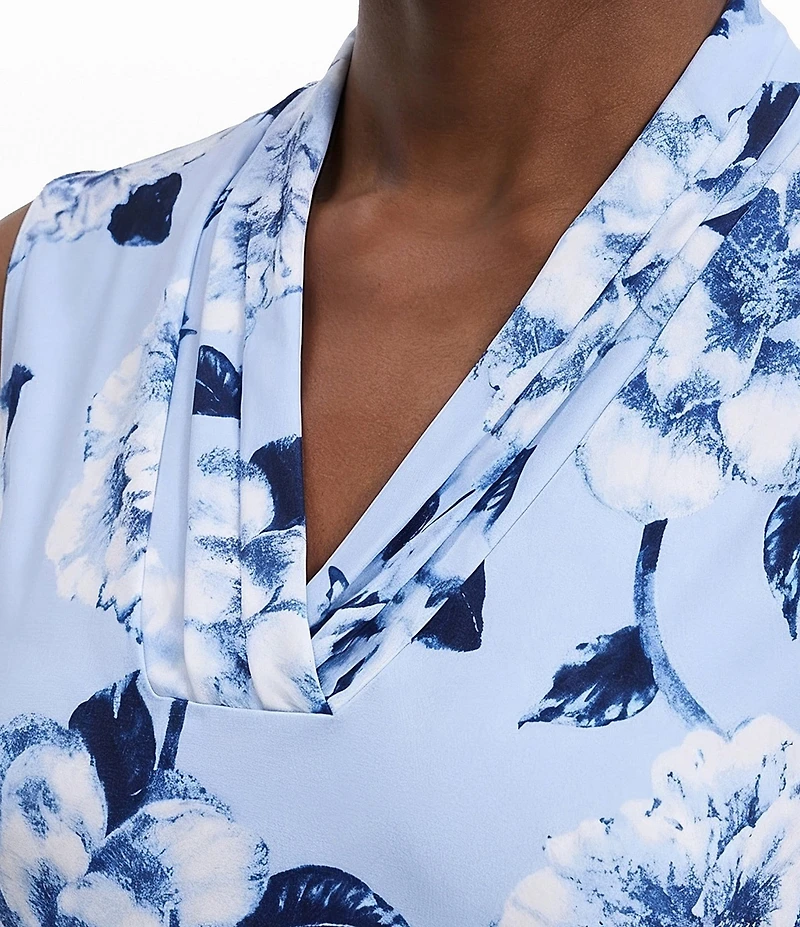 Anne Klein Triple Pleat Tank Blouse