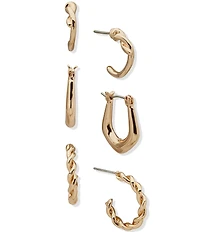 Anne Klein Twisted Trio Hoop Earring Set