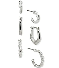 Anne Klein Twisted Trio Hoop Earring Set