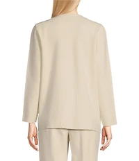 Anne Klein V-Neck Patch Pocket Button-Front Cardigan