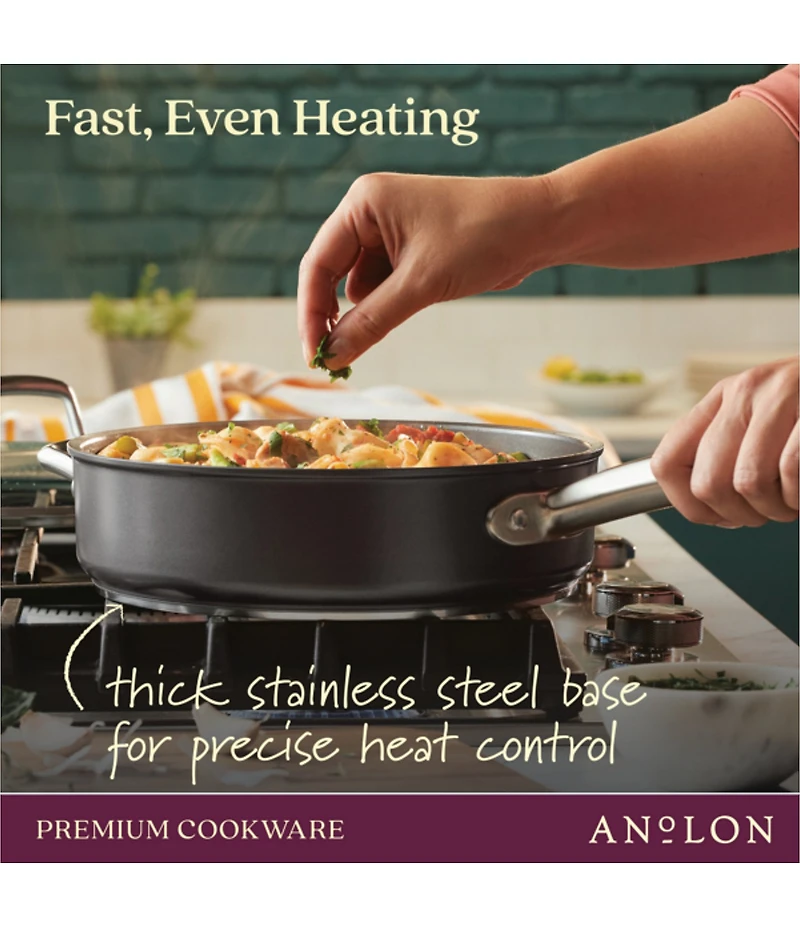 Anolon Accolade Hard-Anodized Precision Forge Square Grill Pan, 11#double;