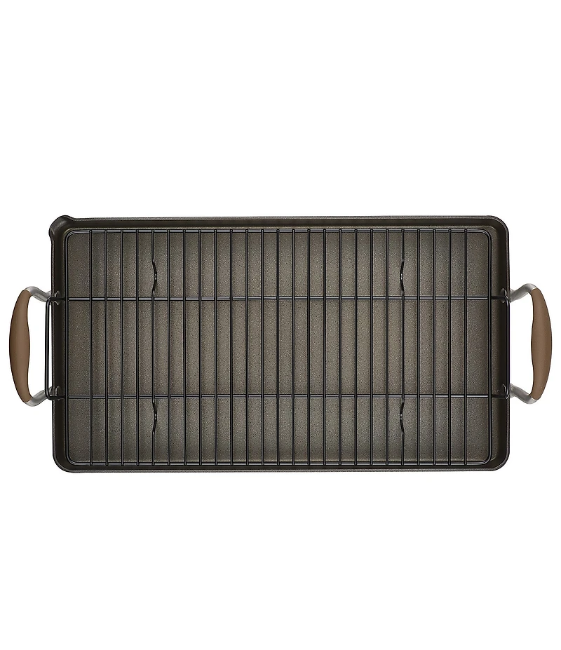 Anolon Advanced Home Hard Anodized Nonstick Bronze Double Burner Griddle, 10#double; x 18#double;