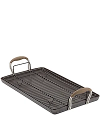 Anolon Advanced Home Hard Anodized Nonstick Bronze Double Burner Griddle, 10#double; x 18#double;