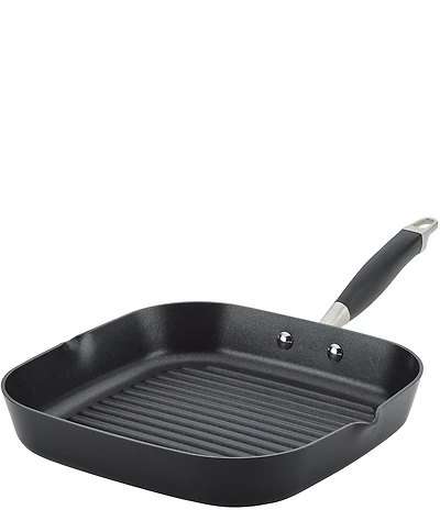 Anolon Advanced Home Hard Anodized Nonstick Deep Square Grill Pan with Pour Spout, 11#double;