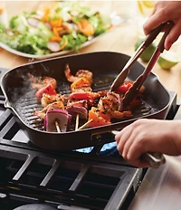 Anolon Advanced Home Hard Anodized Nonstick Deep Square Grill Pan with Pour Spout, 11#double;
